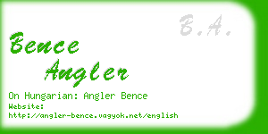 bence angler business card